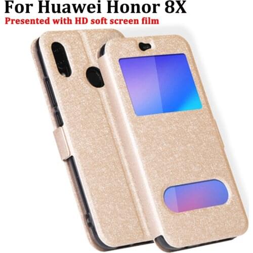 6.5" Open window cover For Huawei Honor 8X Case cover PU leather Cases For Huawei Honor8X case flip shell coque 8 X back cover