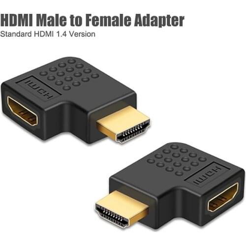 HDMI Cable Connector Adapter 270 180 90 Degree Right Angle HDMI Male to HDMI Female Converter for Laptop TV PS4 Extender Coupler