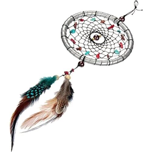 JX-LCLYL 1pc Small Feather Handmade Dream Catcher Wall Door Hanging Decoration Ornament