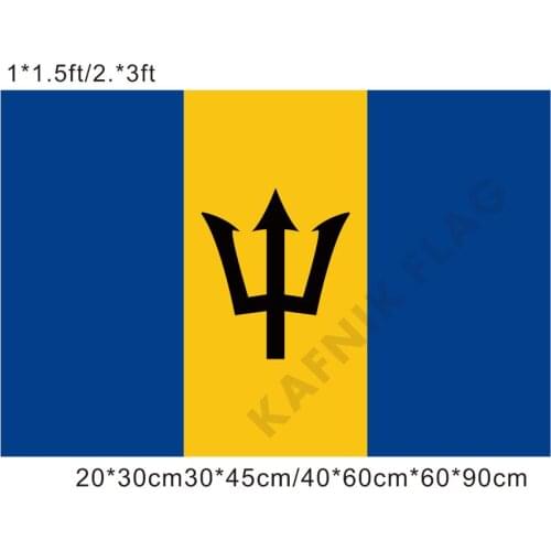 KAFNIK,free shipping 20*30cm/30*45cm/40*60cm/60*90cm small flags Barbados Flag for Countries World Event Decorative Flags