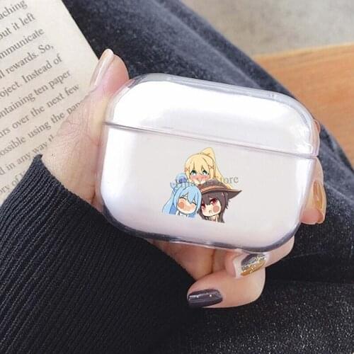 Konosuba Aqua Megumin Darkness TPU Cover Case For AirPods Pro Case Bluetooth Case For Airpod 3 Earphone Accessories Skin