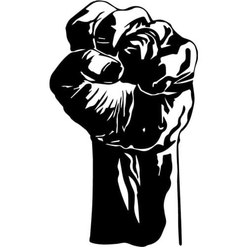 Creative Combat Power Fist Applique Fashion Car Decoration Personality Pvc Waterproof Applique Black/white, 18cm*11cm