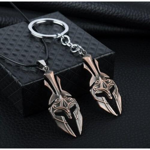 Vintage Men Spartan Warrior Helmet Necklace Metal Mask Pendant Necklace Party Gifts