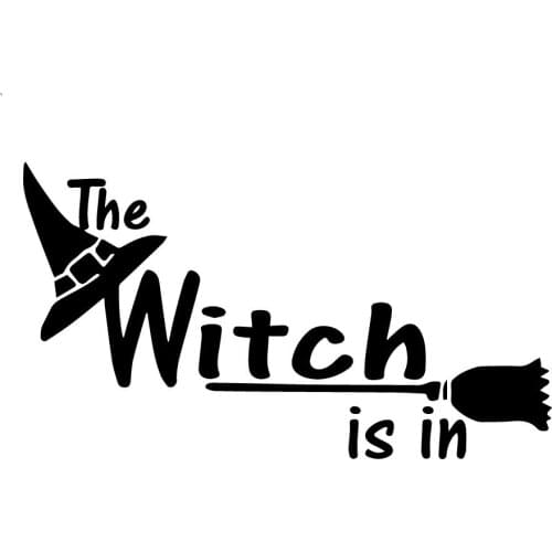 Cute Witch Car Stickers Body Window Decal Sticker Car Accessories Car Decoration PVC KK 13CM*12CM