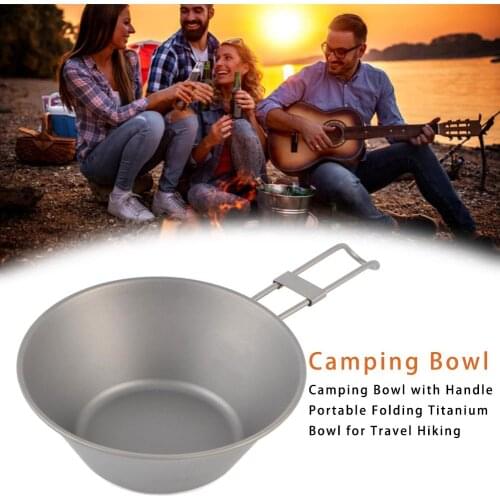 Outdoor Bowl Titanium Folding Bowl Tableware Titanium Metal Rice Bowl Portable Collapsible Pure Titanium Bowl 300ml Camping Bowl