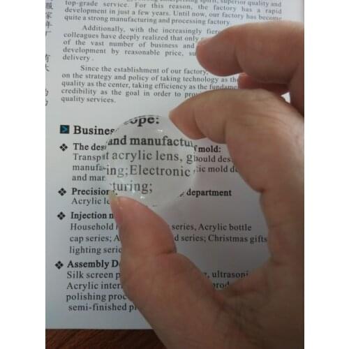 The new big acrylic biconvex lens diameter 37mm focal length 45mm for google cardboard Virtual Reality