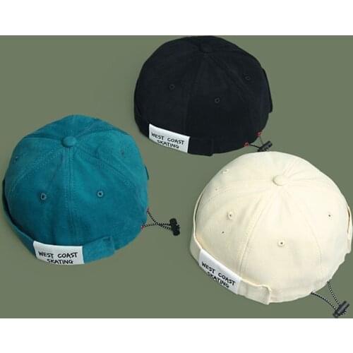 Spring Summer Beanie Hat Men Women Hip Hop Street Fashion Landlords Caps All Match Patch Letters Dome Skullies Caps Adjustable