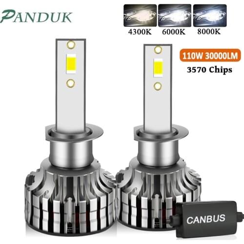 PANDUK H7 H4 Led Canbus 110W 30000LM Headlight H1 H8 H9 H11 9005 Hb3 Hb4 9012 H13 9007 Led Bulb 12V 6000K Turbo Lamp For Car