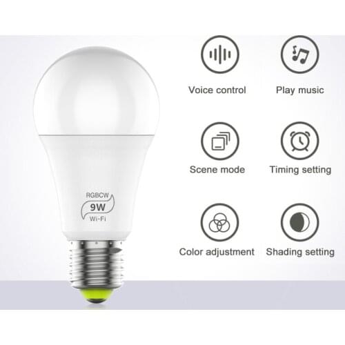 E27 Smart Bulb Bluetooth RGB LED Bulb Lamp IR Remote Control Light Bulb Indoor Home Decor Smart IC Lighting Lamp Indoor Lighting
