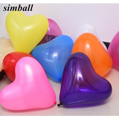 20pcs 10inch 2.2g Pink Heart Shape Latex Balloons Wedding Decoration Supply Air Balls Kids Birthday Party Ballon Inflatable Toys
