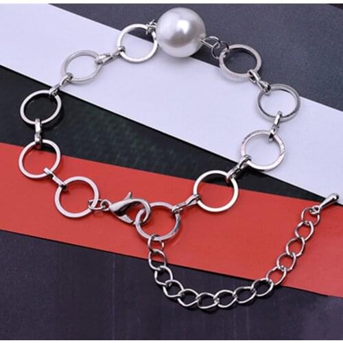 2021 Hot Hollow Round Charm Bracelets & Bangles Silver Color Fashion Simulated Pearl Beads Bracelet Wedding Jewelry For Women