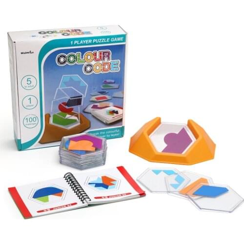 100 Challenge Color Code Puzzle Games Tangram Jigsaw Board Puzzle Toys Children Kids Develop Logic Spatial Reasoning Skills Toy