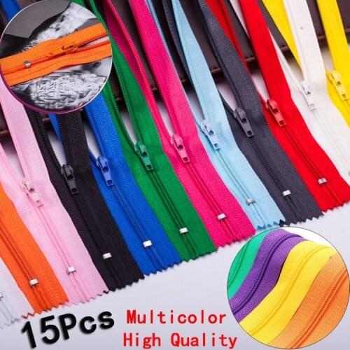 15Pcs 20Cm Length Multi Colors Long Invisible Zippers Diy Nylon Coil Zipper for Sewing Clothes Cushion Pillow Tailor Tool