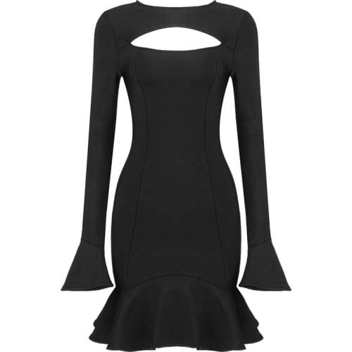 2021 Summer Autumn Dress Women Sexy Long Sleeve Bodycon Bandage Dress Celebrity Party Dresses