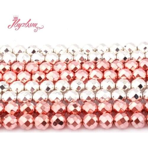 8mm Faceted Round Beads Ball Hematite Natural Stone Beads For DIY Necklace Bracelets Earring Jewelry Making 15" Free Shipping