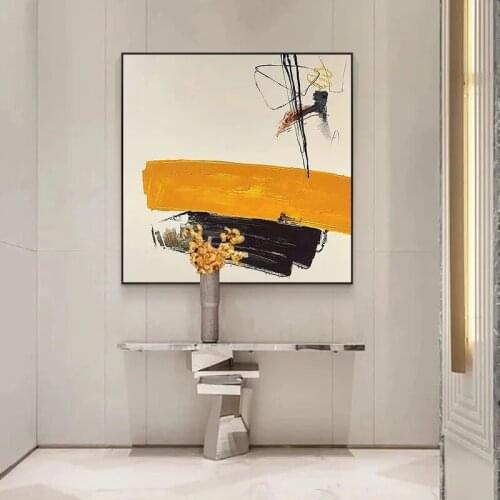 100% Handmade Abstract Oil Painting Wall Art Modern Minimalist Bright Color Picture Canvas Home Decor For Living Room No Frame