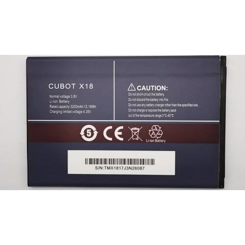 3200mAh 3.8V Rechargeable Cubot X18 Cell Phone Battery for Cubot X18 Mobile Phone Large Capacity Batteries