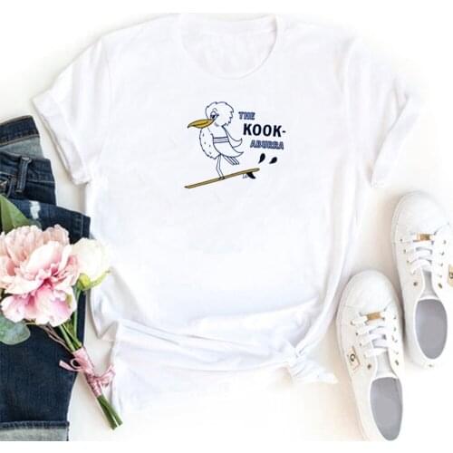 Cute Bird Pattern T Shirt Women Fashion Graphics Camiseta Mujer Personalized Tshirt Women Cotton Short Sleeves Tee Shirt Femme