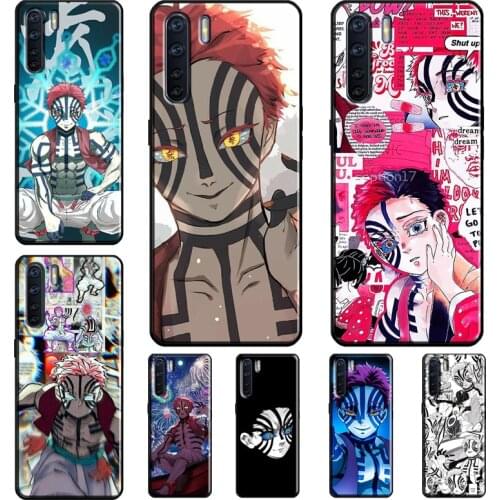 Akaza Kimetsu no Yaiba Anime Case For OPPO A72 A52 A92 A91 A15 A83 A3S A5S Reno 4 Pro Z 2Z A53 A31 A5 A9 2020 Coque