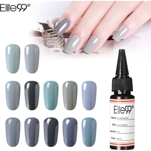 Elite99 Grey Series Gel Nail Polish 30ml Top Base Coat Gorgeous 12 Colors Vernis Semi Permanent Varnishes Gel Lacquer