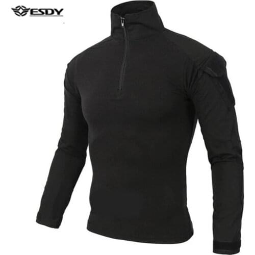 ESDY Military US Army Tactical Tee Uniform Airsoft Camouflage Combat-Proven T-shirt Rapid Assault Long Sleeve Battle Strike Tops