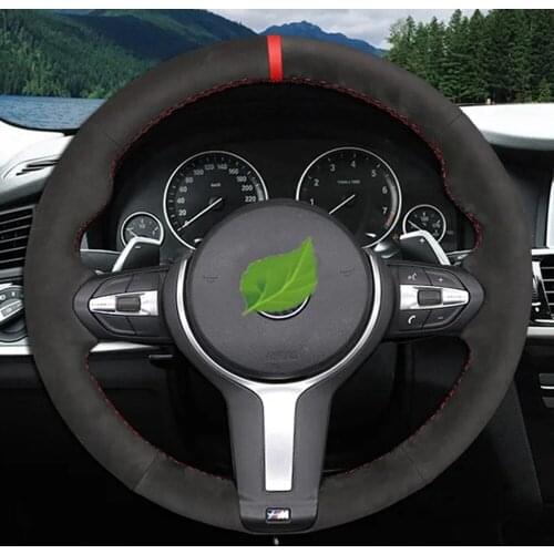 DIY Car Steering Wheel Cover Non-slip Black Suede For BMW M Sport F30 F31 F34 F10 F11 F07 X3 F25 F32 F33 F36 X1 F48 X2 F39