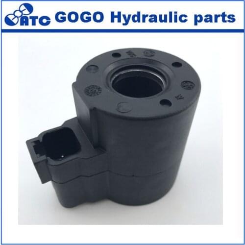 Excavator pilot safety rotary hydraulic solenoid valve coil 12V 24V inner hole 19mm height 58mm