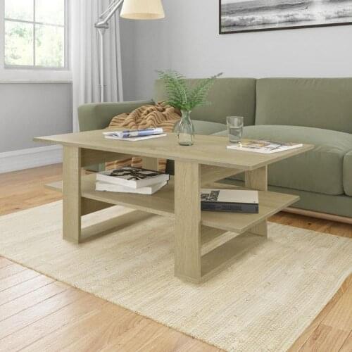 Coffee Table with A Shelf 2 Tiers Rectangle End Table Coffee Tables for Living Room Modern Table Nordic Style 4 Colors