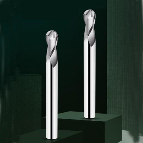 HRC65 Tungsten Steel Ball End Mill Tungsten Carbide CNC Router Bits Ball Nose End Mills Spiral Milling Cutter for AL Copper