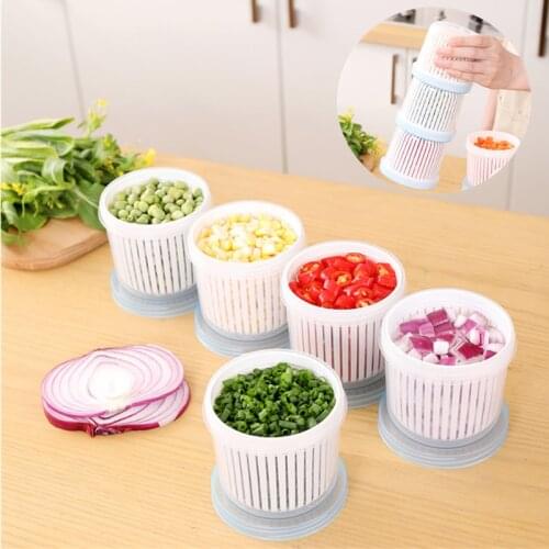 Drain Storage Box Fresh-Keeping Refrigerator Separate Crisper Sealed Fruit Ginger Garlic Containers Organizer rangement cuisine