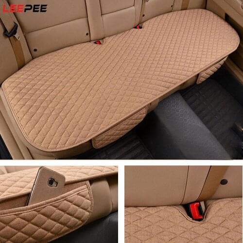 LEEPEE Flax Breathable Protector Auto accessories Mat Pad Linen Fabric Four Seasons Front Rear Cushion Car Seat Cover
