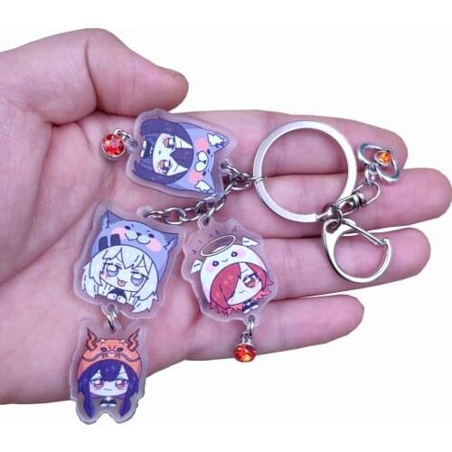 Hot Game Arknights Acrylic Keychain Classic Anime Jewelry For Key Ring With Red Heart Bead Child Student Birthday Party Gift