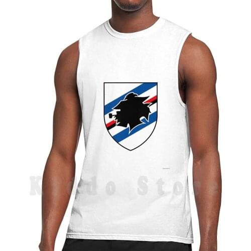 Sampdoria Badge Tank Tops Vest 100% Cotton Atalanta Benevento Crotone Genoa Hellas Verona Inter Lazio Napoli