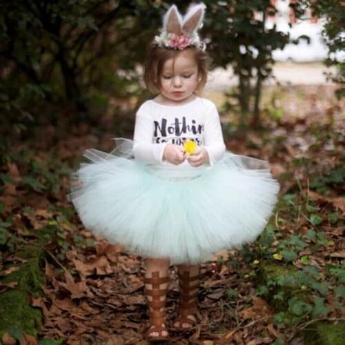 Cute Baby Aqua Tutu Skirts Infant Toddler Girls Tulle Ballet Tutus Fluffy Dance Pettiskirts Underskirt Kids Party Costume Skirts