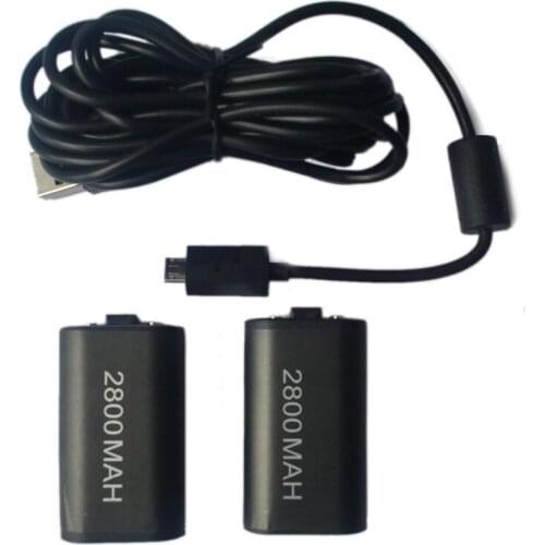 3 in 1 2X 2800mAh Rechargeable Battery Pack+USB Charging Cable Charger Kit Set for Microsoft XBOX One Wireless Game Controller