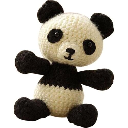 3D Panda Crochet Doll Kit for Beginners Learn to Knit Animal Toy Handmade