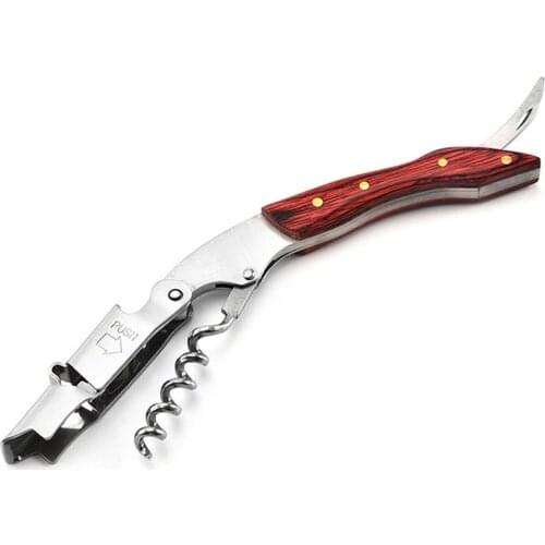 Portable Opener Multifunction Screw Corkscrew Bottle Eco-Friendly Wood Handle Red Wine Opener Professional Screw Wine Beer 25