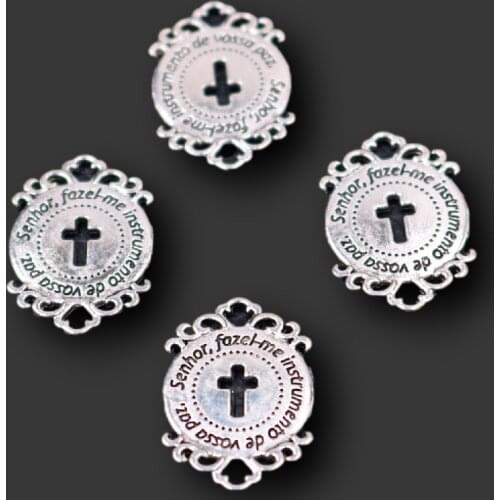10pcs Silver Plated Catholic Crosses Connectors Christian Bracelet Earring Metal Accessories DIY Charms Jewelry Crafts Making