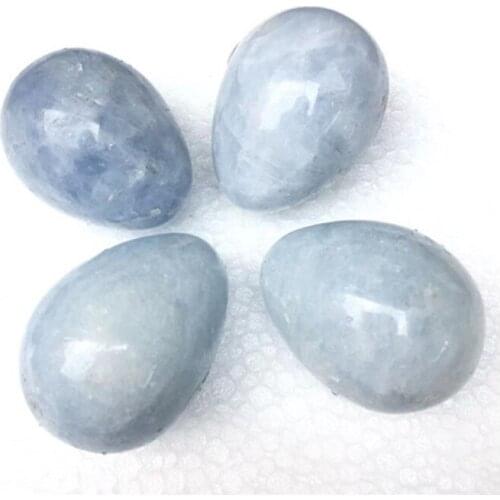 Natural Celestite Egg Shaped Crystal Gemstones For Home Decoration