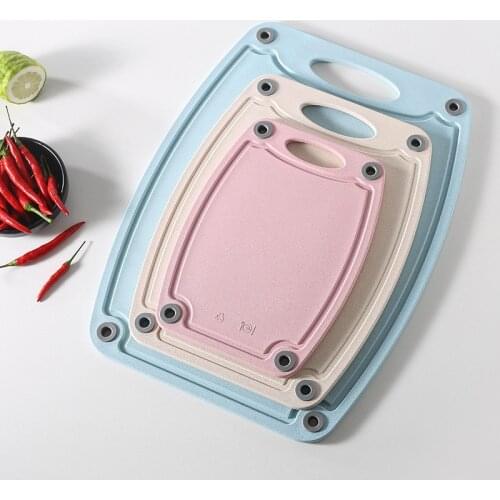 Wheat straw cutting board with groove for meat and vegetables and fruits Childrens food cutting board multifunctional board