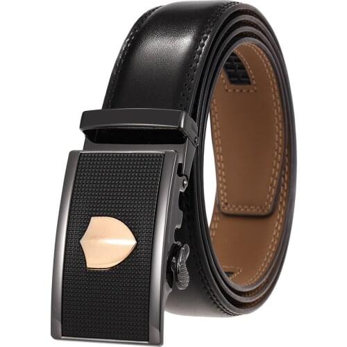 New Mens Belt Male Genuine Leather Strap Belts for Men Top Quality Automatic Buckle Black Cinturon Hombre Jeans Luxury Designer