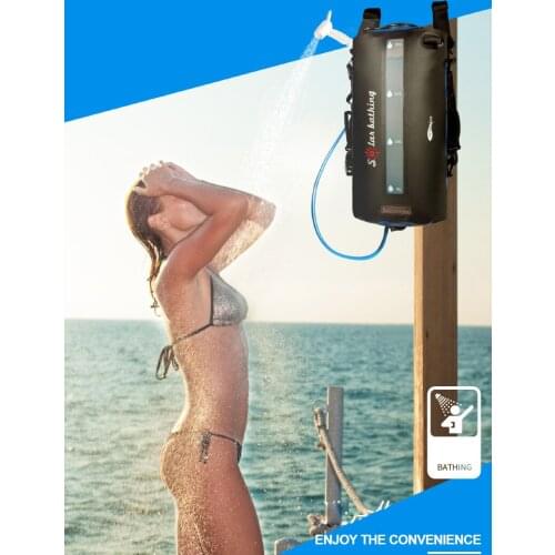 20L Camping Solar Shower Bag Multifunctional Portable Bathing Heating Bag BBQ Picnic Water Bag For Outdoor Travel Hiking