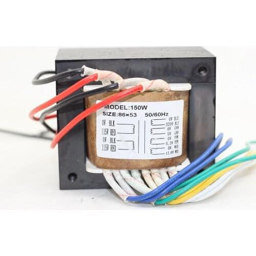 150W E Type Transformer For Tube Power Amplifier Output:0-320V 0-5V 0-6.3V 0-12.6V