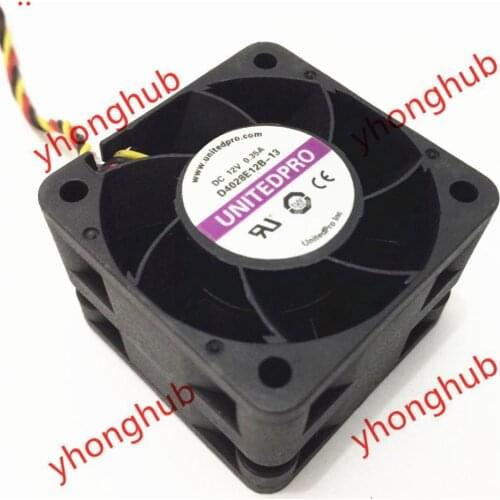 UNITEDPRO D4028E12B-13 DC 12V 0.35A 3-wire 40x40x28mm Server Cooling Fan NEW