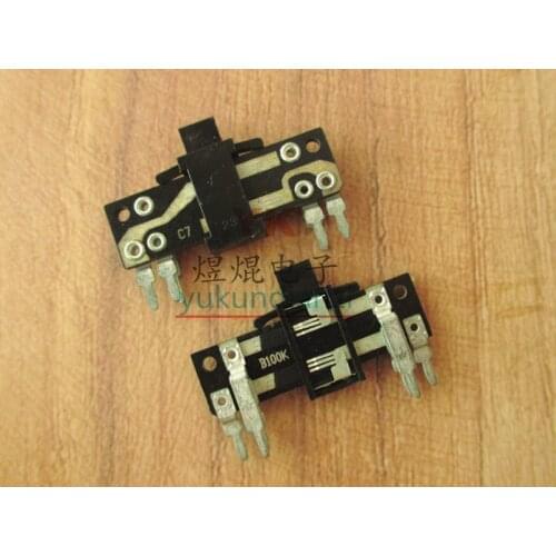 Total length 30MM handle height 4MM 100K B100K vertical stereo channel straight slide potentiometer