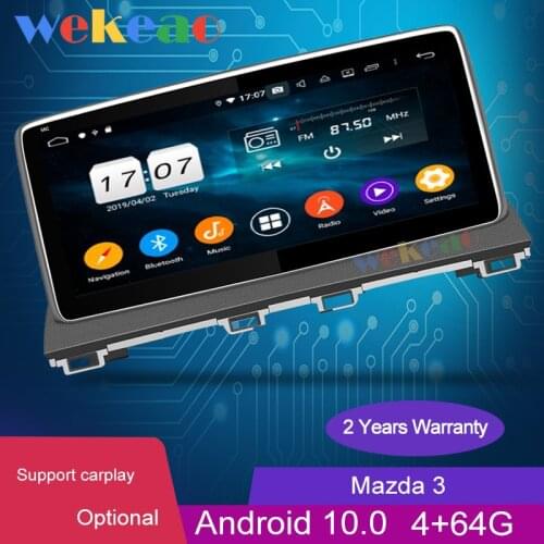 Wekeao 10.25" Touch Screen 1 Din Android 10.0 Auto Radio For Mazda 3 Car Multimedia Dvd Navigation GPS Carplay Stereo 20013-2017