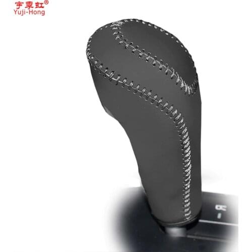 Yuji-Hong Car Gear Covers Case for Volvo C70 2008-2010 Automatic Shift Covers Genuine Leather Collars Car-styling Black