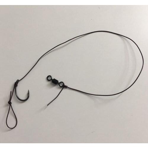 10 x Carp Fishing Hair Rigs 25 Lb Skin Line Non Glared Coated Extra Wide Gape with Curved Shank & Off Set Point - carp rigs