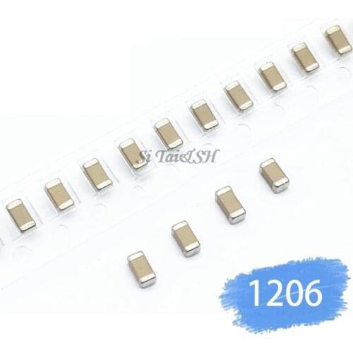 100pcs 1uF X5R Error 10% 25V 1206 105 smd capacitor