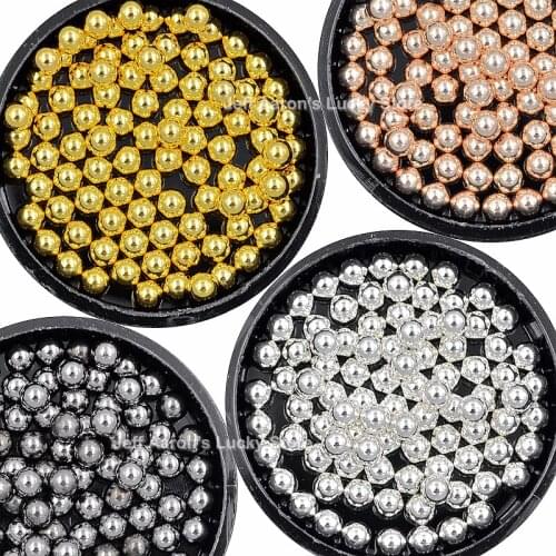 2 Pots 3.0MM gold silver 3D metal nail art decorations caviar beads manicure nails accessoires diy supplies tool new arrival